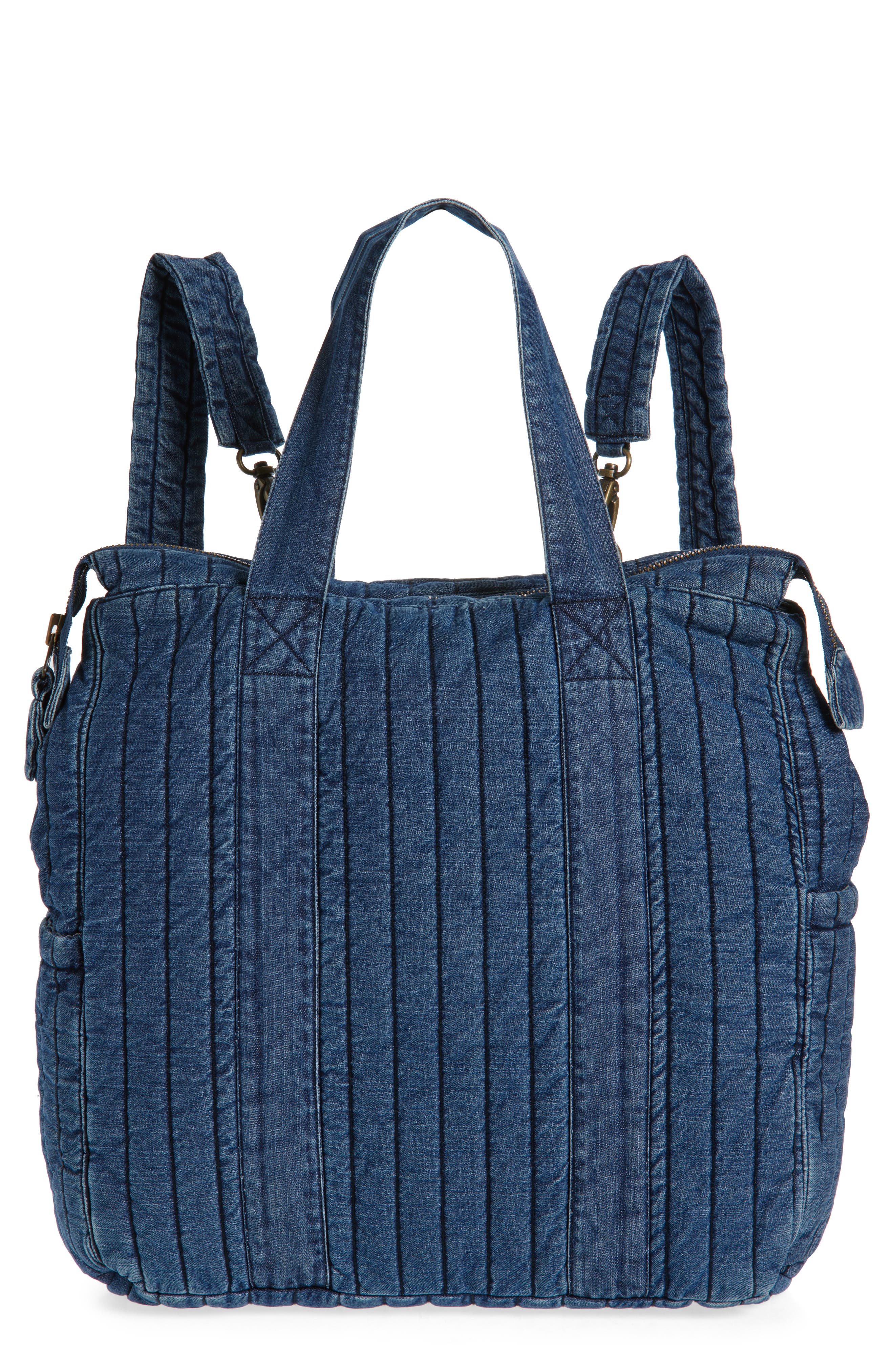 Pehr Convertible Denim Diaper Bag, Main, color, 