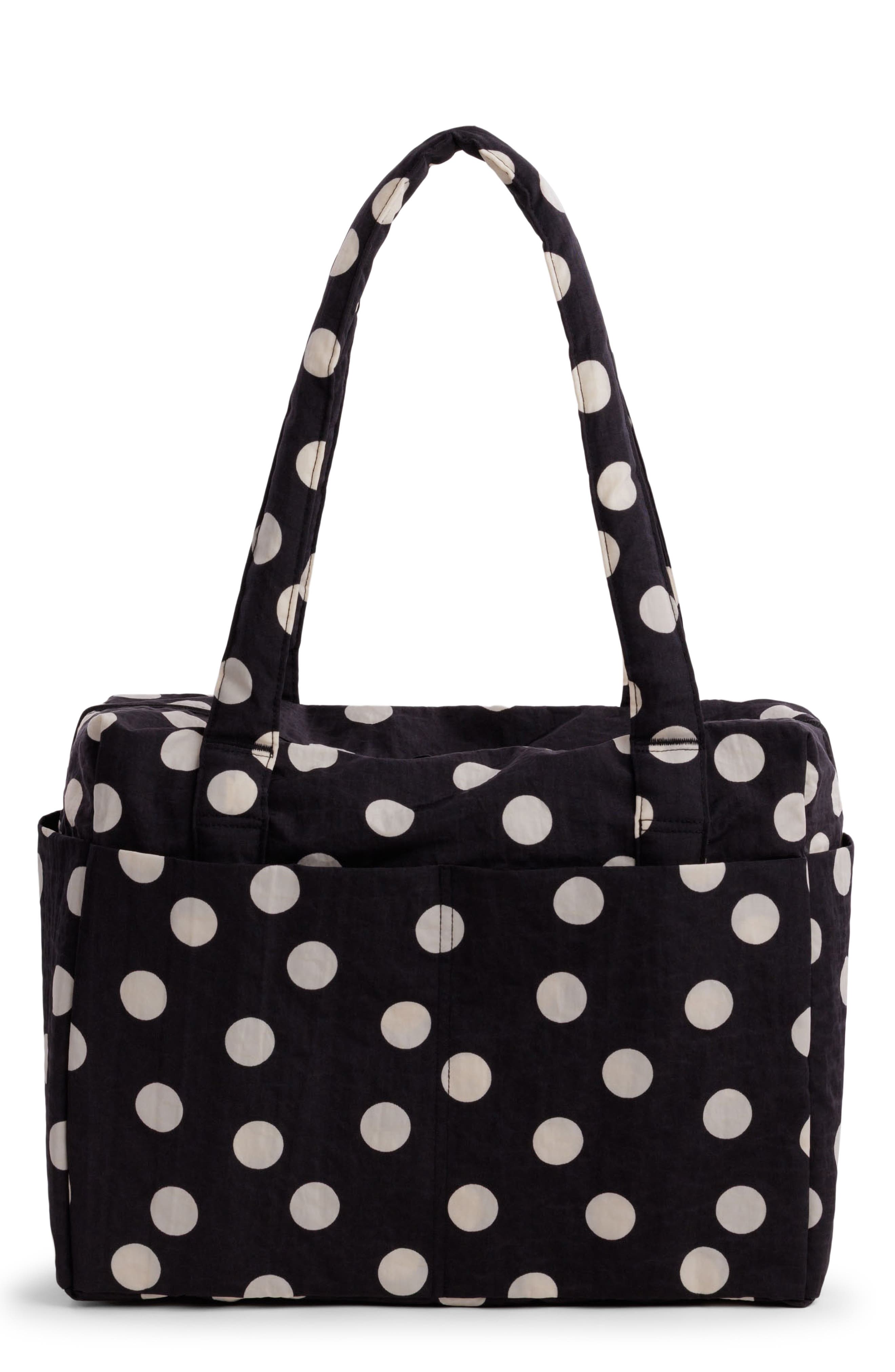 Small Cloud Carry-On, Main, color, BLACK AND CREAM POLKA DOT
