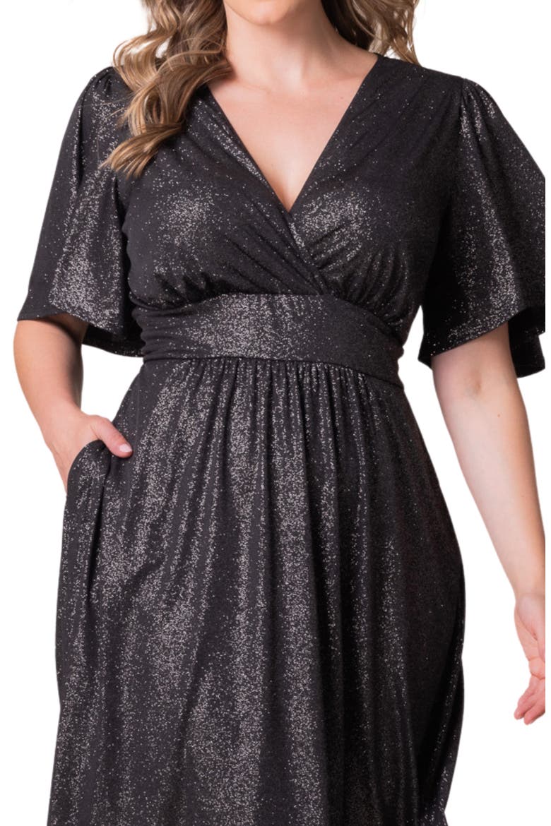 Crystal Cove Metallic Cocktail Dress, Alternate, color, SILVER STARLIGHT