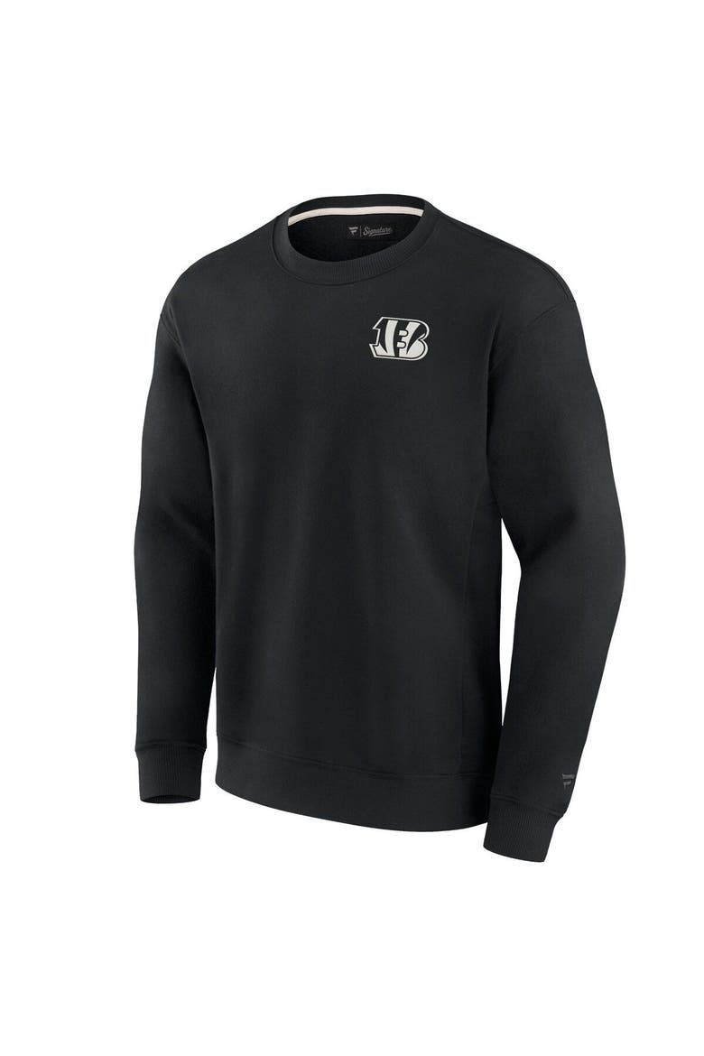 Unisex Fanatics Signature Black Cincinnati Bengals Super Soft Pullover Crew Sweatshirt, Alternate, color, Black
