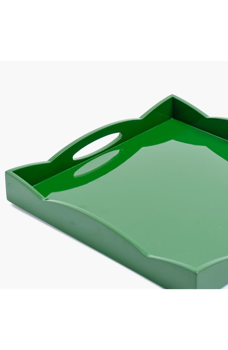 Mrs. Alice Small Olive Lacquer Wave Tray, Alternate, color, Green