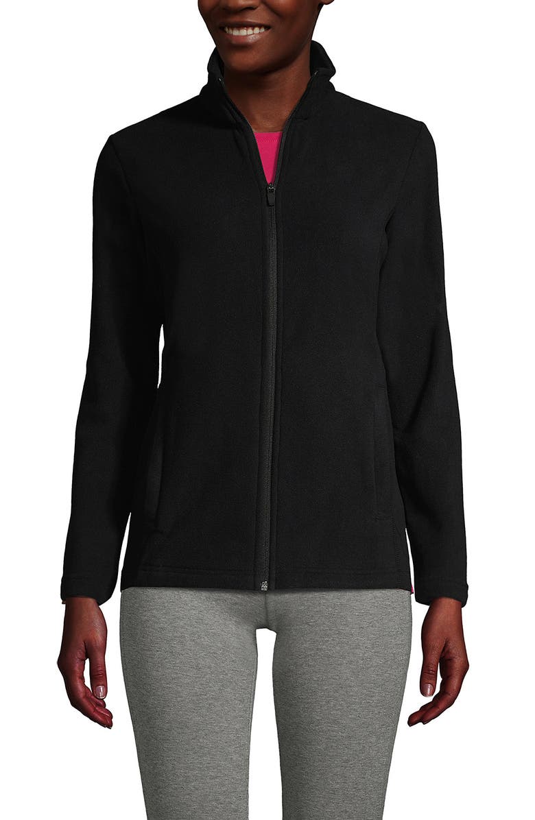 Lands' End Plus Size Anyweather Fleece Full Zip Jacket, Main, color, Black