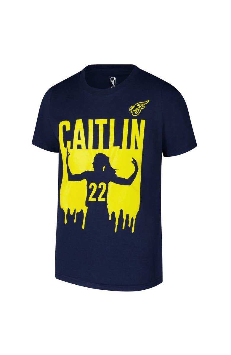 Outerstuff Youth Caitlin Clark Navy Indiana Fever Drip Player T-Shirt, Alternate, color, Navy