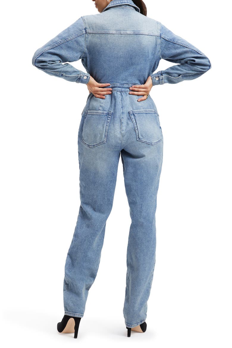 Long Sleeve Denim Jumpsuit, Alternate, color, INDIGO301