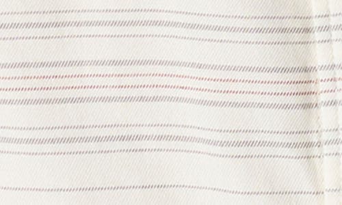 O'neill Kids' Seafaring Stripe Short Sleeve Stretch Cotton Button-up Shirt In Natural