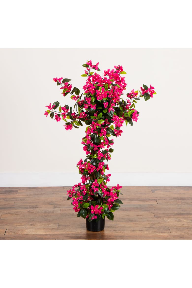 4-ft UV Resistant Artificial Spiral Bougainvillea Tree, Alternate, color, Pink