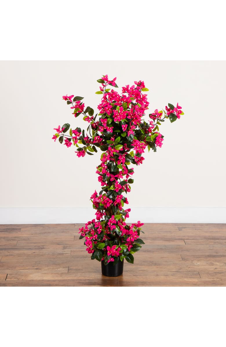 NEARLY NATURAL 4-ft UV Resistant Artificial Spiral Bougainvillea Tree, Alternate, color, Pink