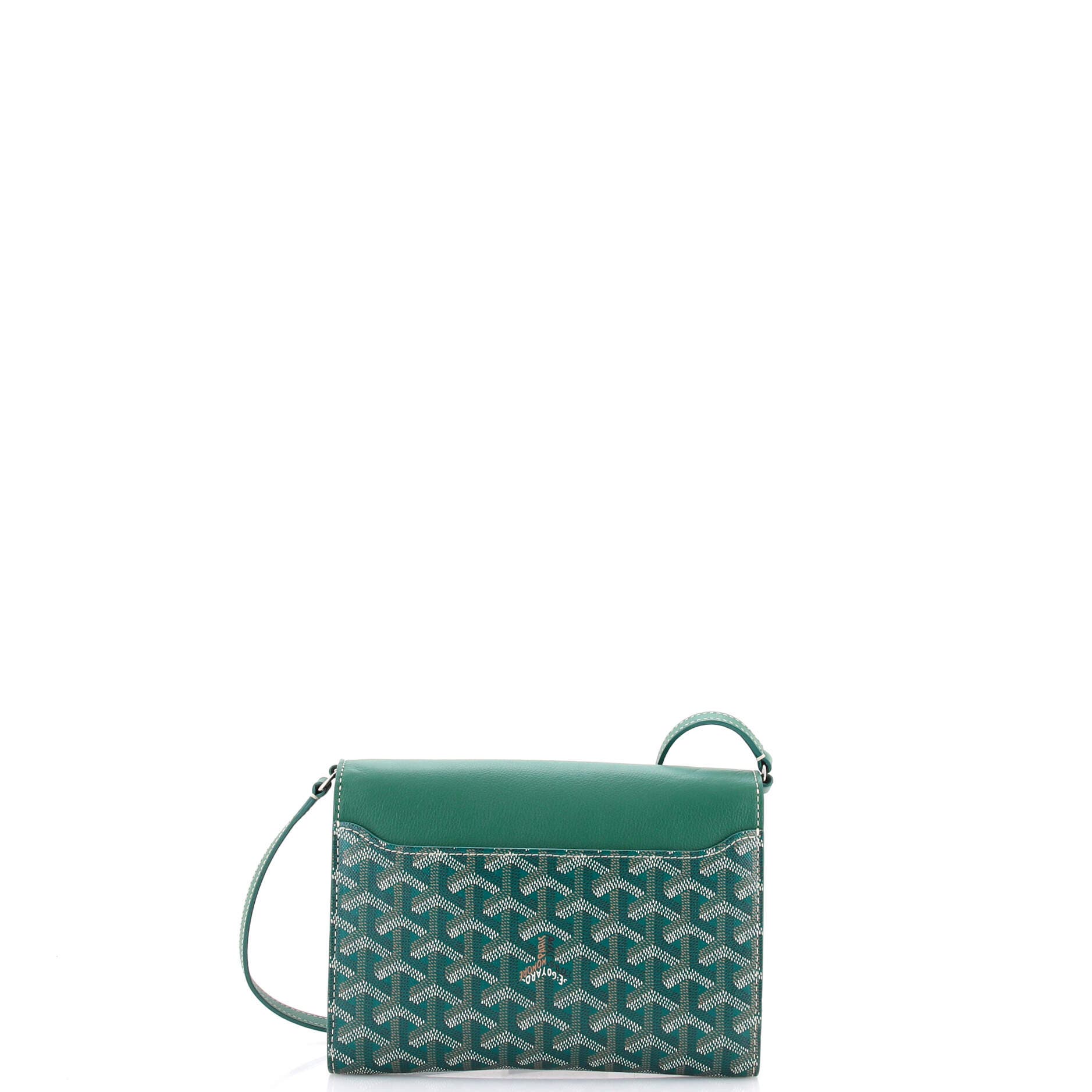 Chypre Wallet on Strap Coated Canvas with Leather, Alternate, color, Green