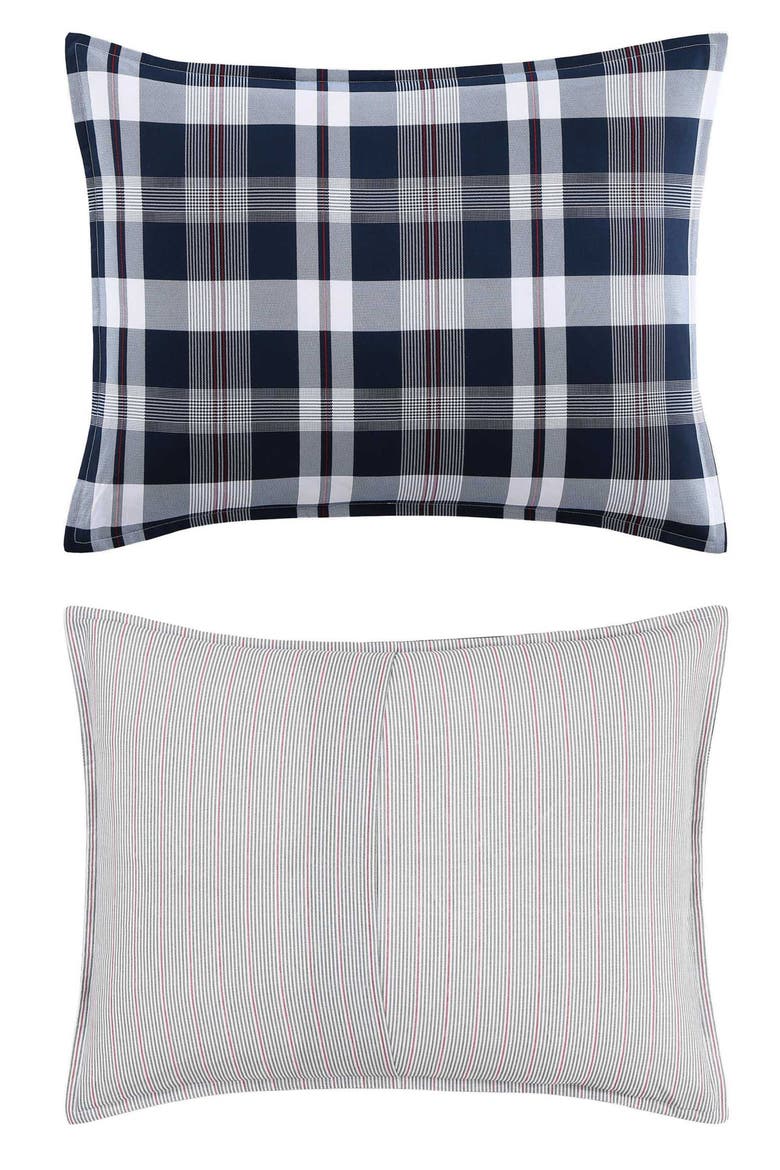 Dream Madras Cotton Percale Comforter & Shams Set, Alternate, color, DARK BLUE