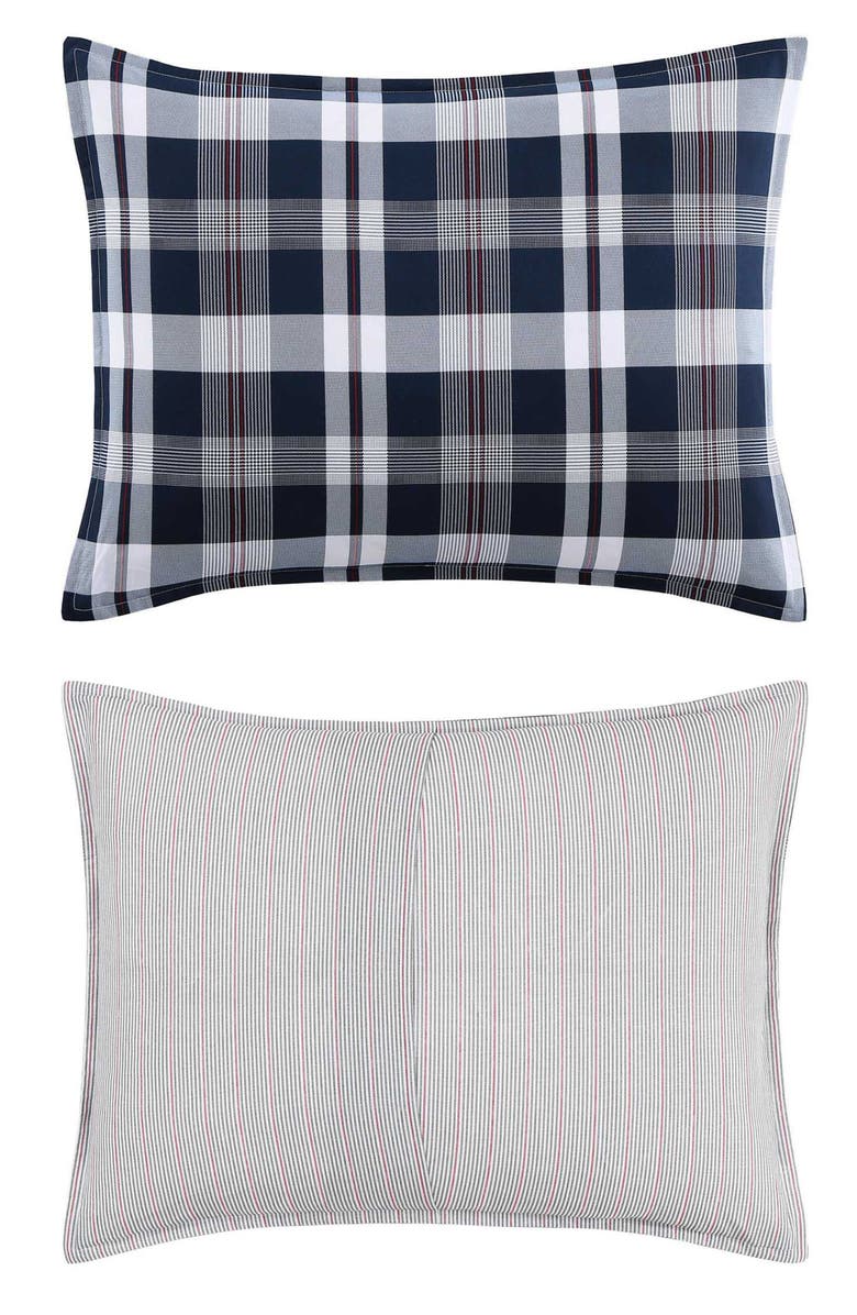 Tommy Hilfiger Dream Madras Cotton Percale Comforter & Shams Set, Alternate, color, Dark Blue