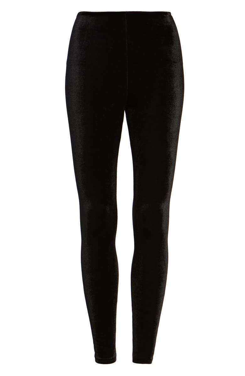 Commando Perfect Control Top Velvet Leggings, Alternate, color, Black