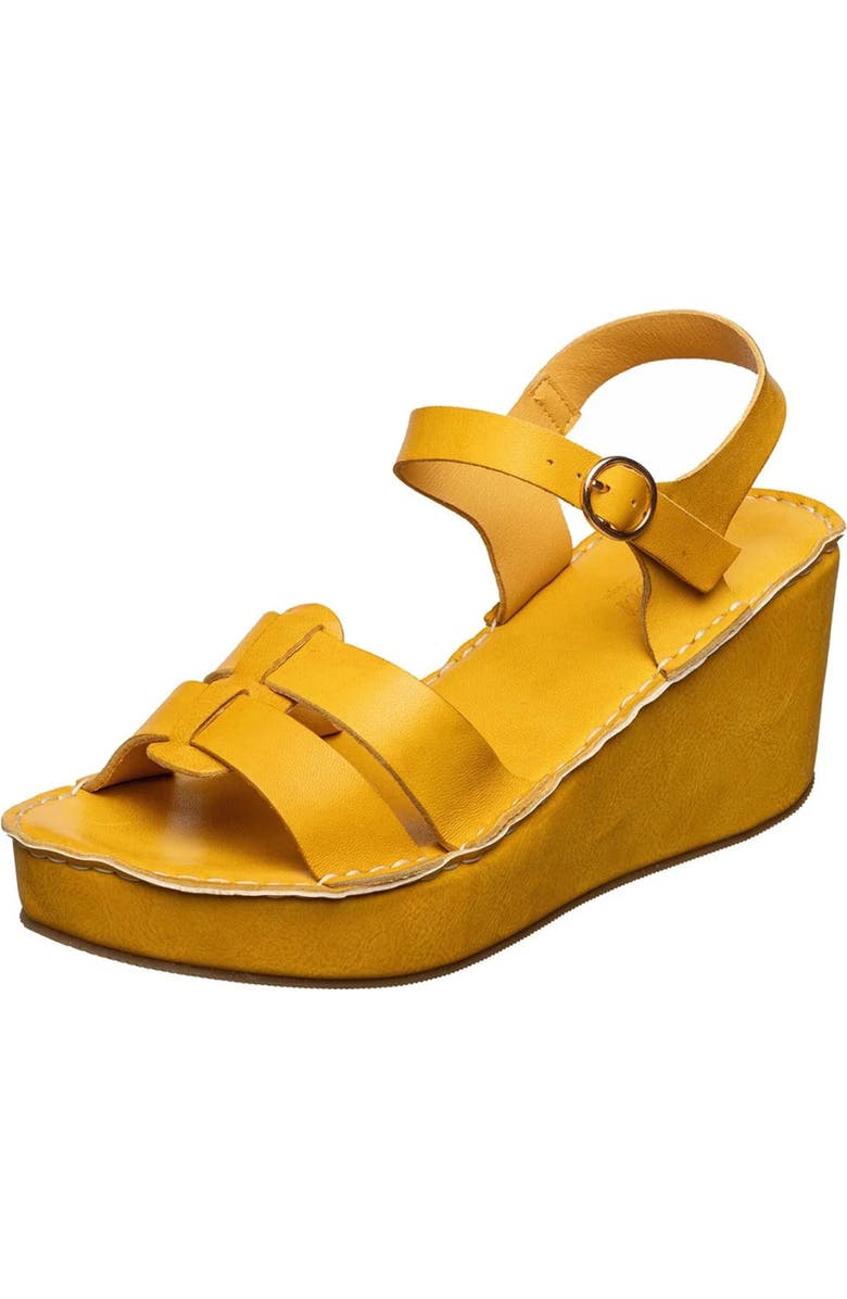 ANTELOPE Saya Platform Wedge Slingback Sandal, Main, color, Daffodil