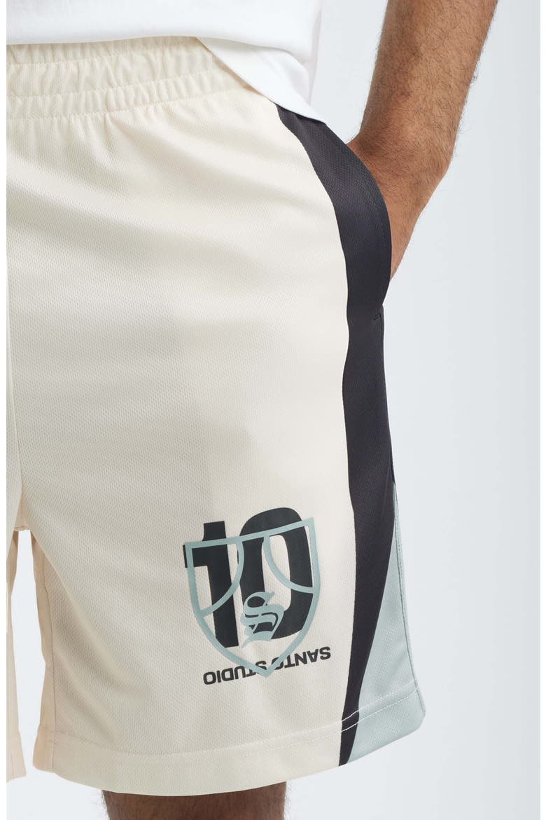 Santo Shield Soccer Roma Mesh Shorts - Twitch Edition, Alternate, color, CREAM