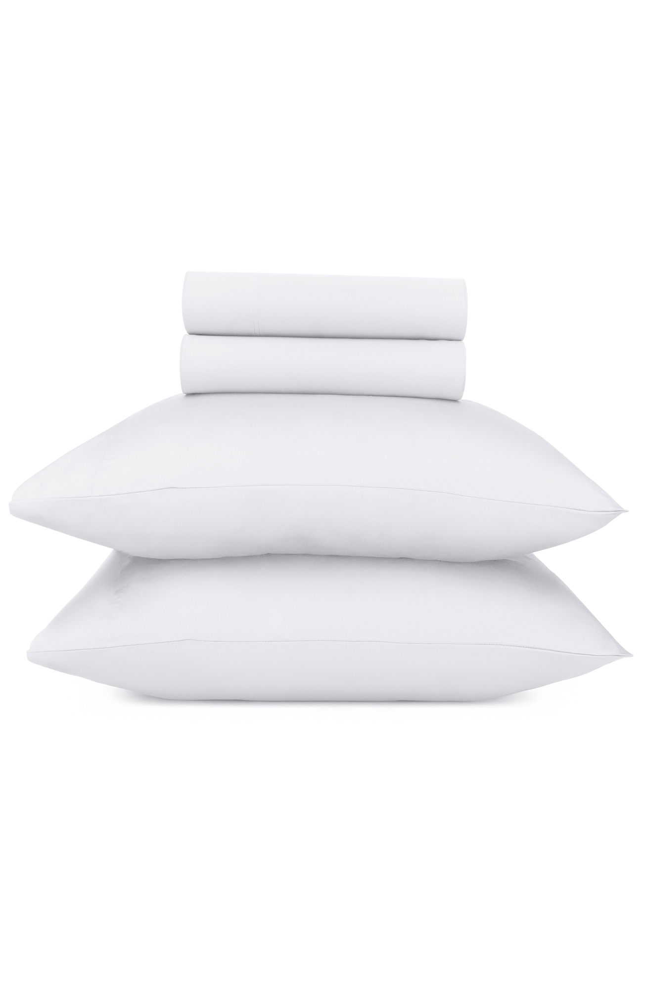 CALIFORNIA DESIGN DEN Signature Comfort 100% Egyptian Cotton Soft Sateen Sheet Set - Bright White, King