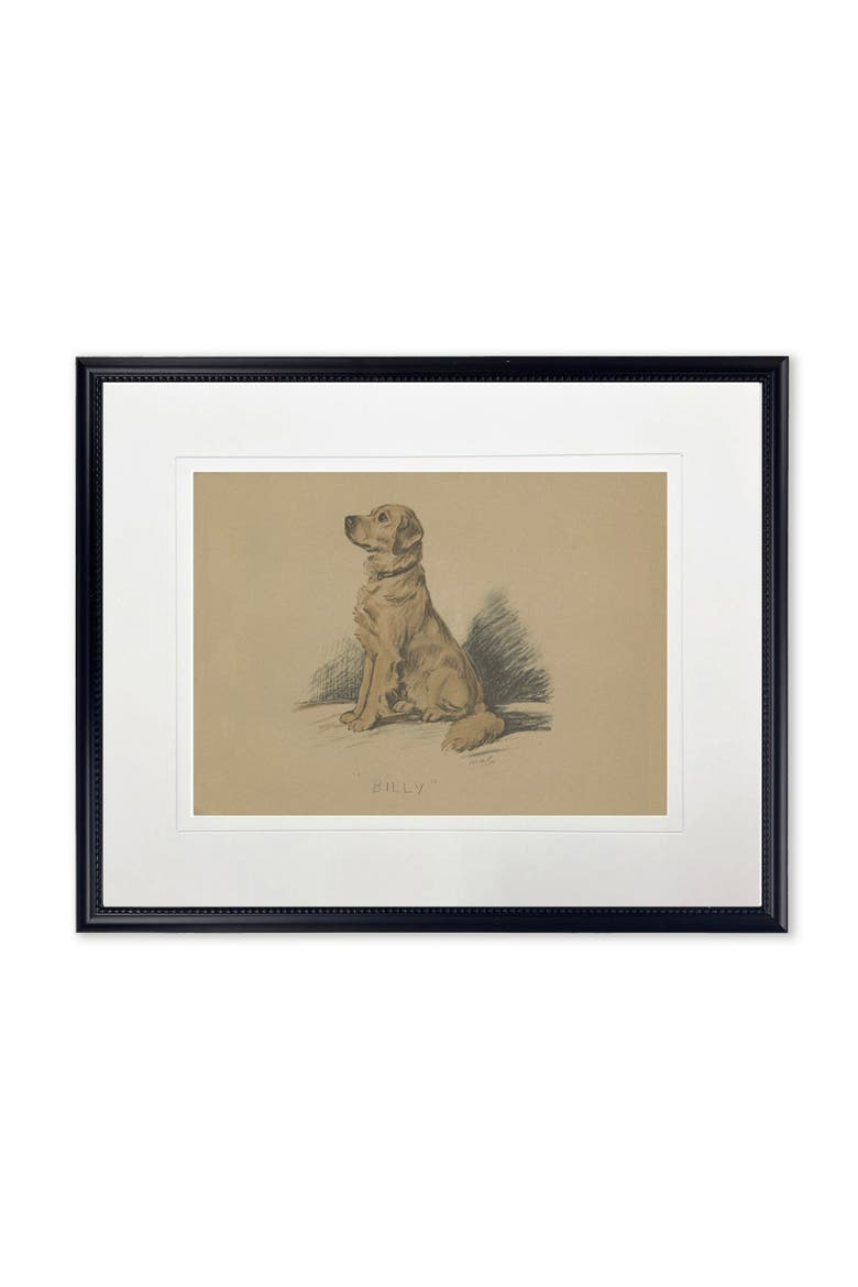 Sitting Dog Sketch Print in Black Frame, Main, color, Multi