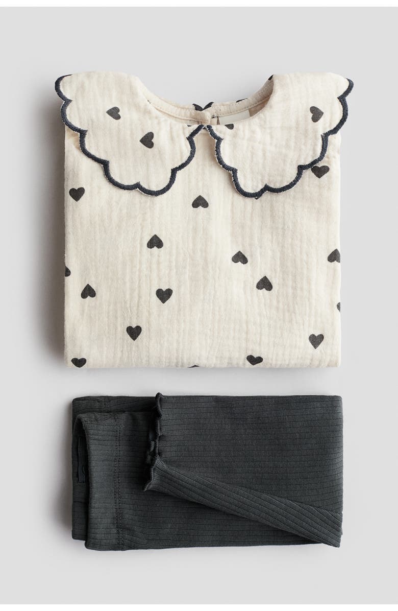 H&M 2-piece Blouse And Leggings Set, Alternate, color, 