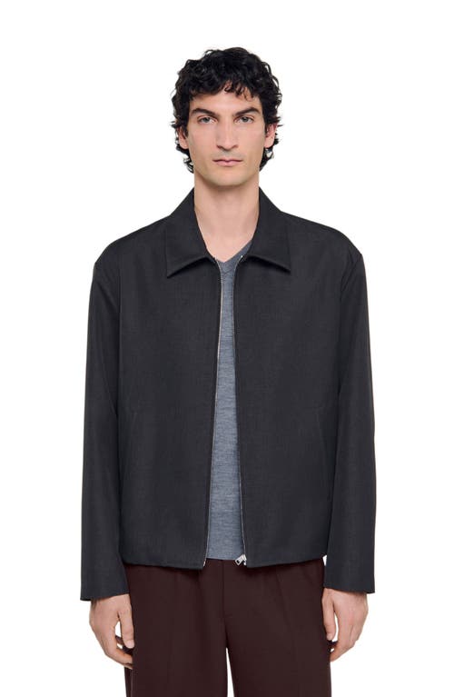 Sandro Technical Zip-up Jacket In Gray