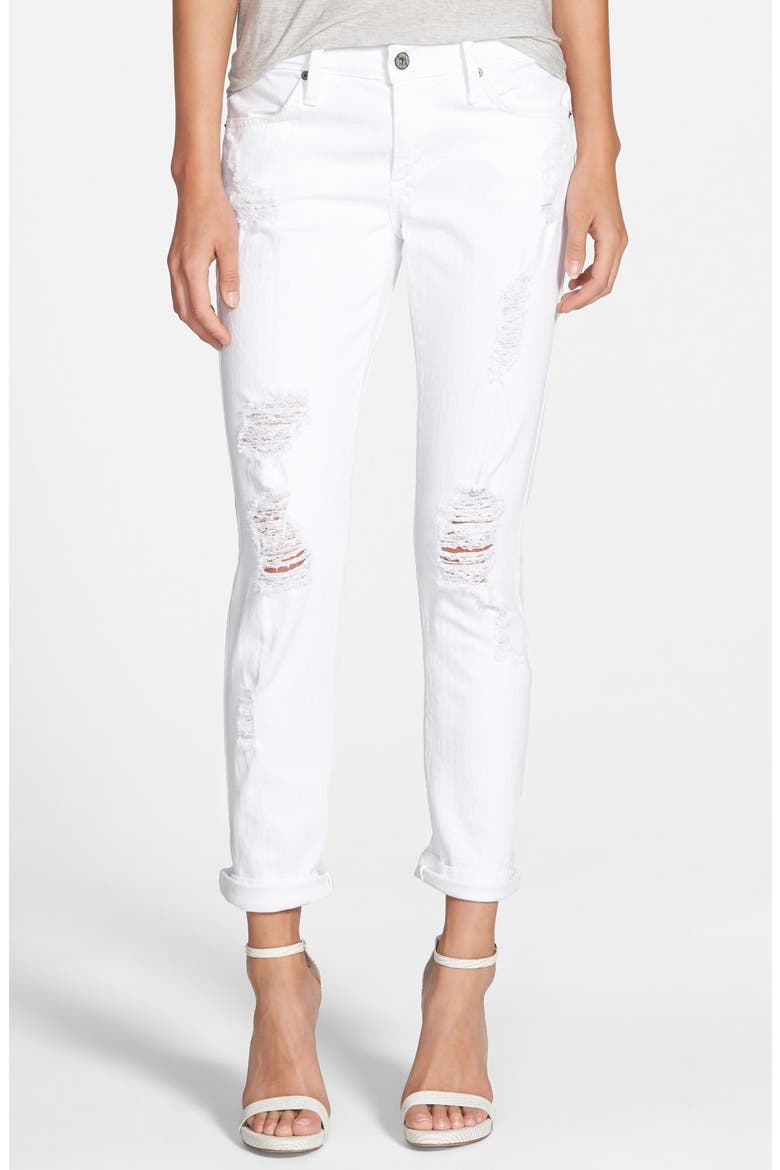 'Neo Beau' Stretch Boyfriend Jeans, Main, color, DESTROYED WHITE