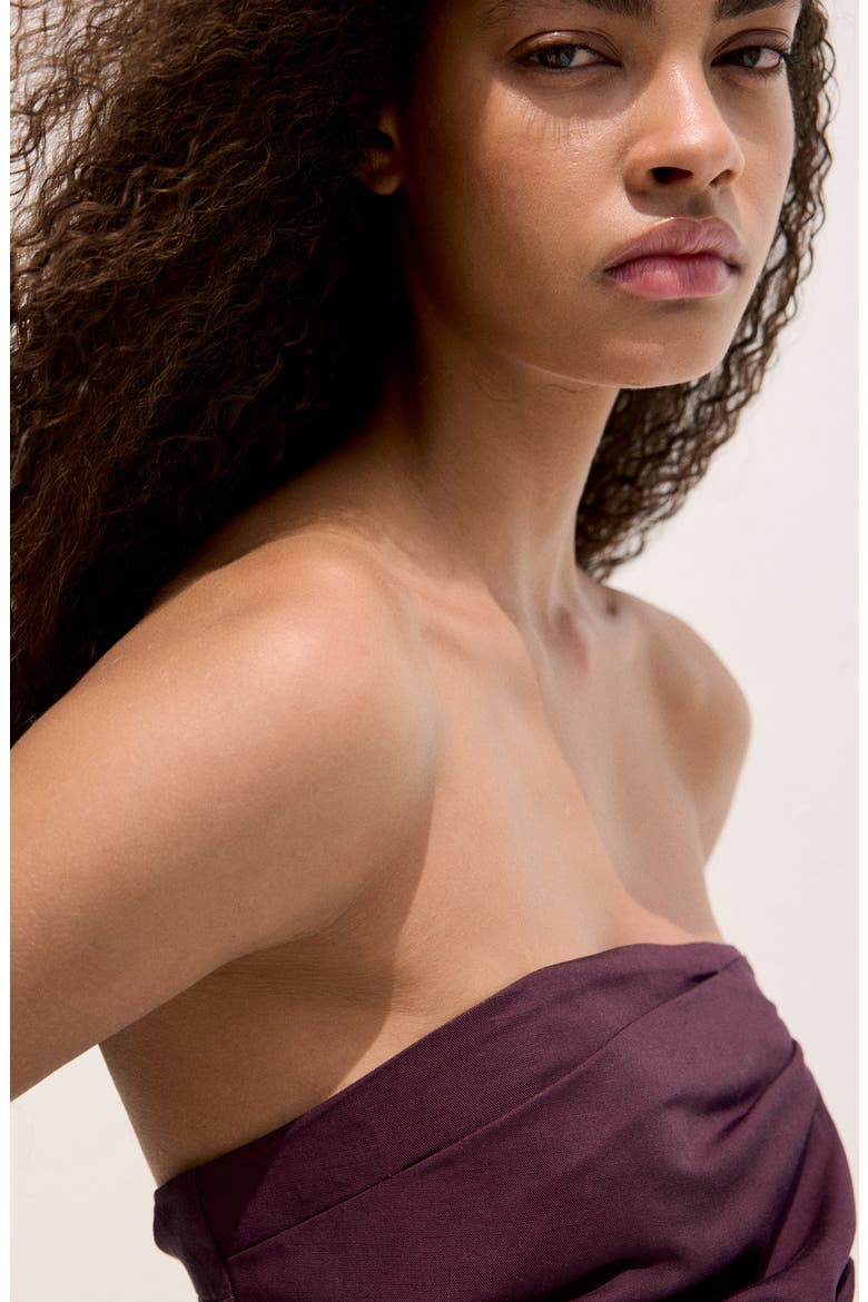 Strapless Jumpsuit, Alternate, color, WINE