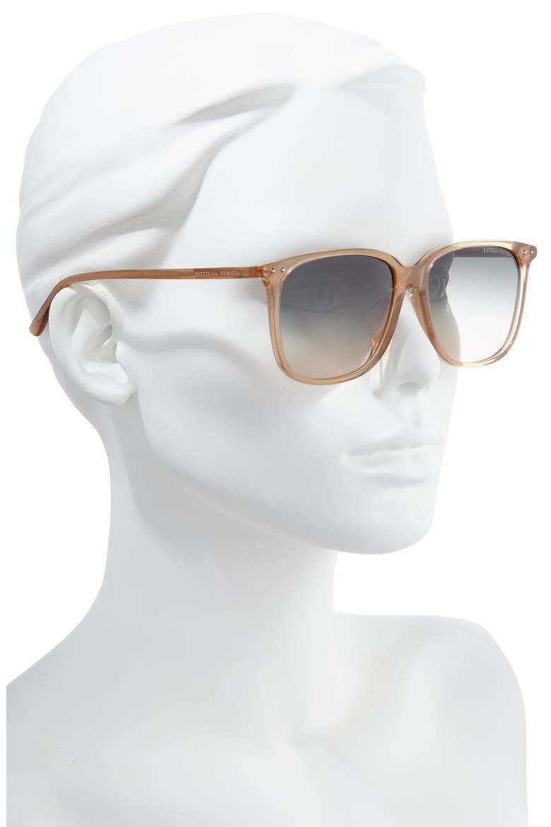58mm Gradient Square Sunglasses, Alternate, color, HAVANA/ GREEN