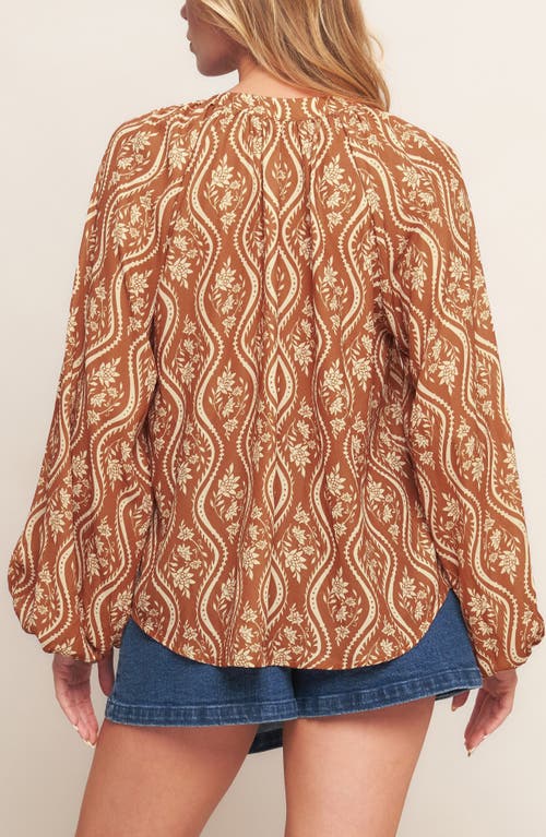 Flying Tomato Floral Billow Sleeve Top In Orange