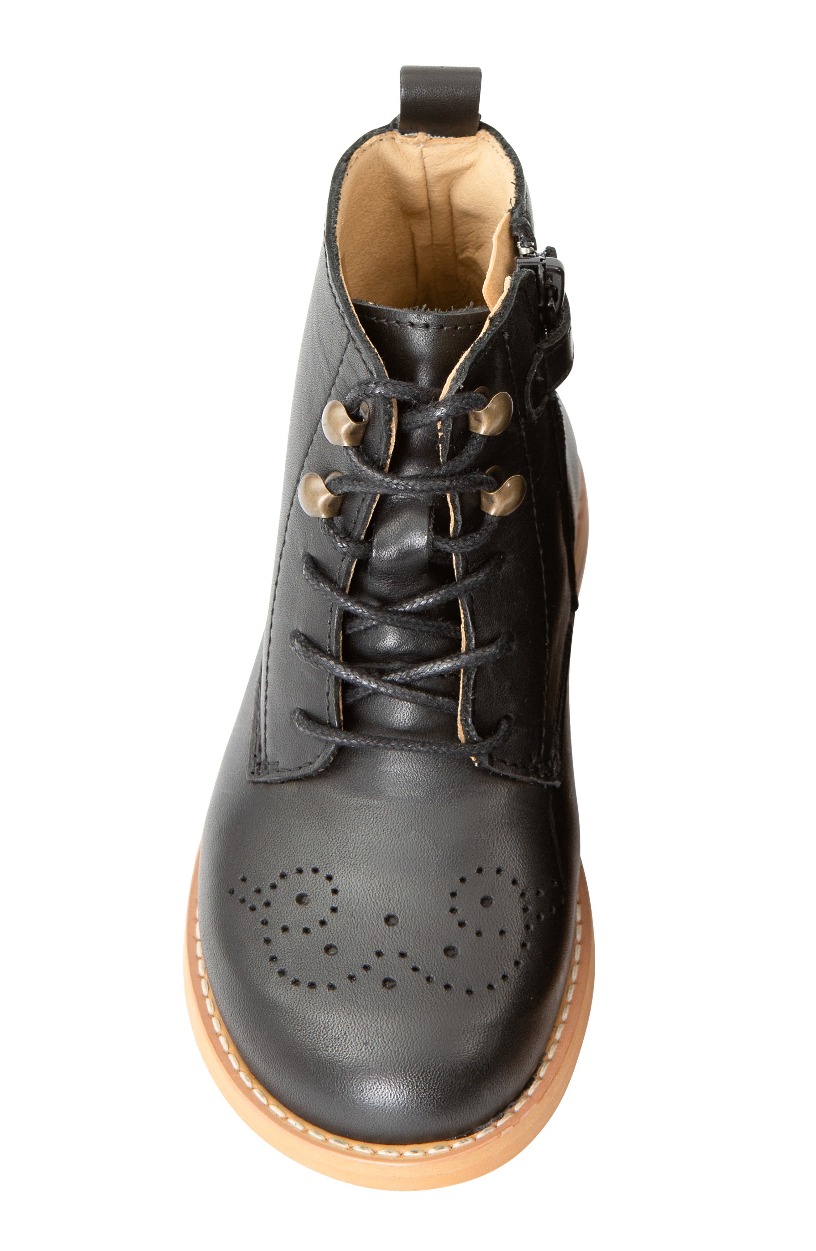 Young Soles Buster Kids Brogue Boot, Alternate, color, Black