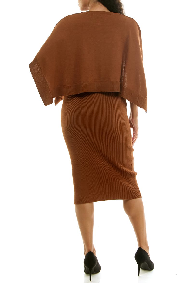 Popover Sweater Dress, Alternate, color, DARK COGNAC
