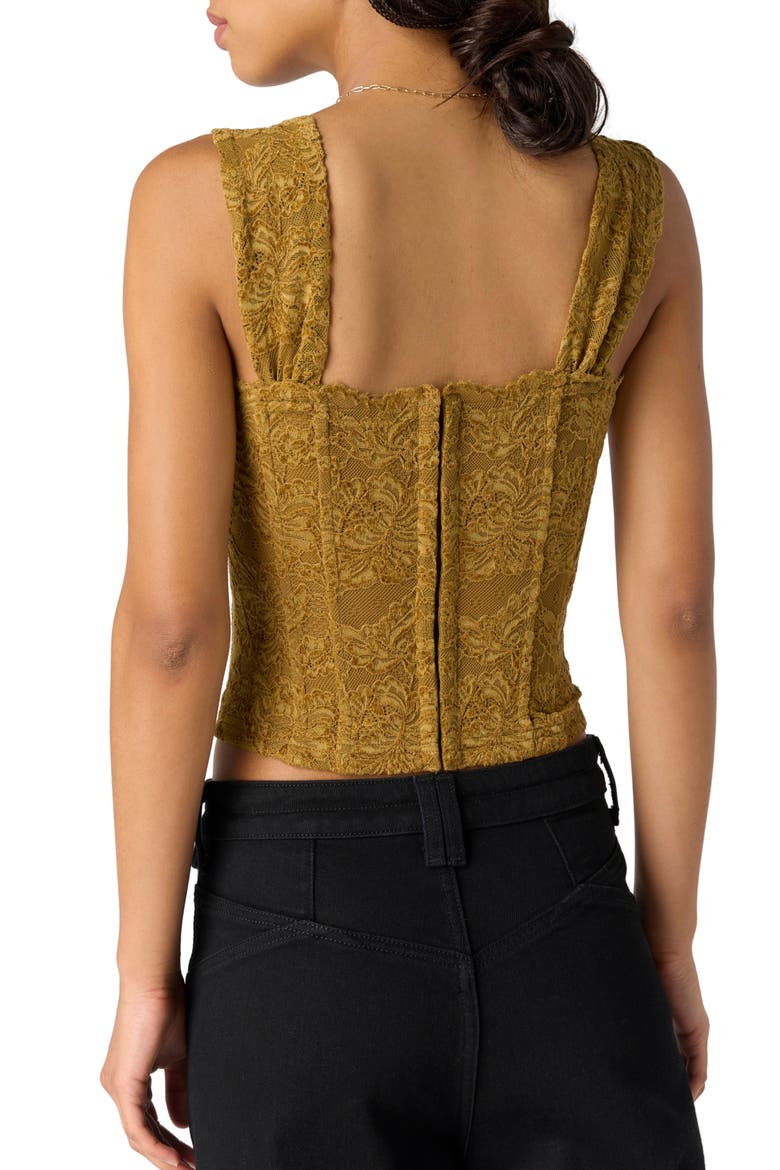 Pretty Little Secrets Lace Corset Top, Alternate, color, OLIVE TAPENADE