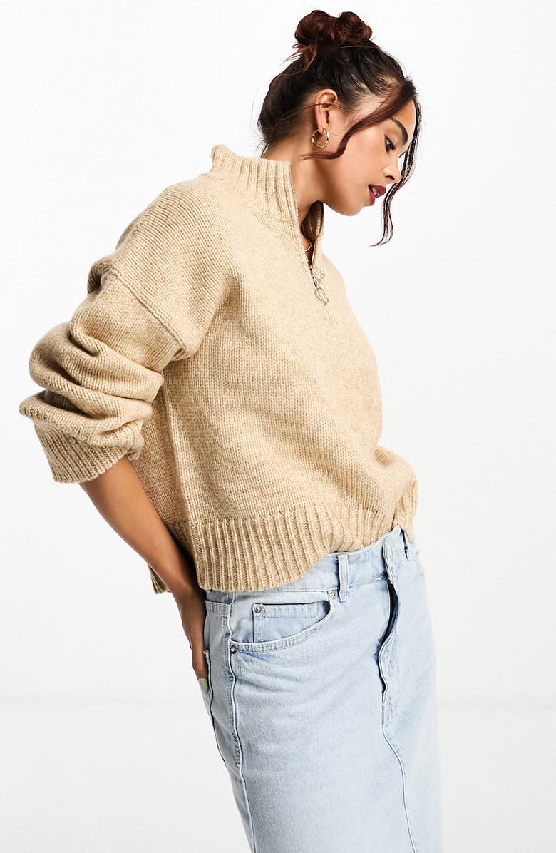 ASOS DESIGN Quarter Zip Sweater, Main, color, 