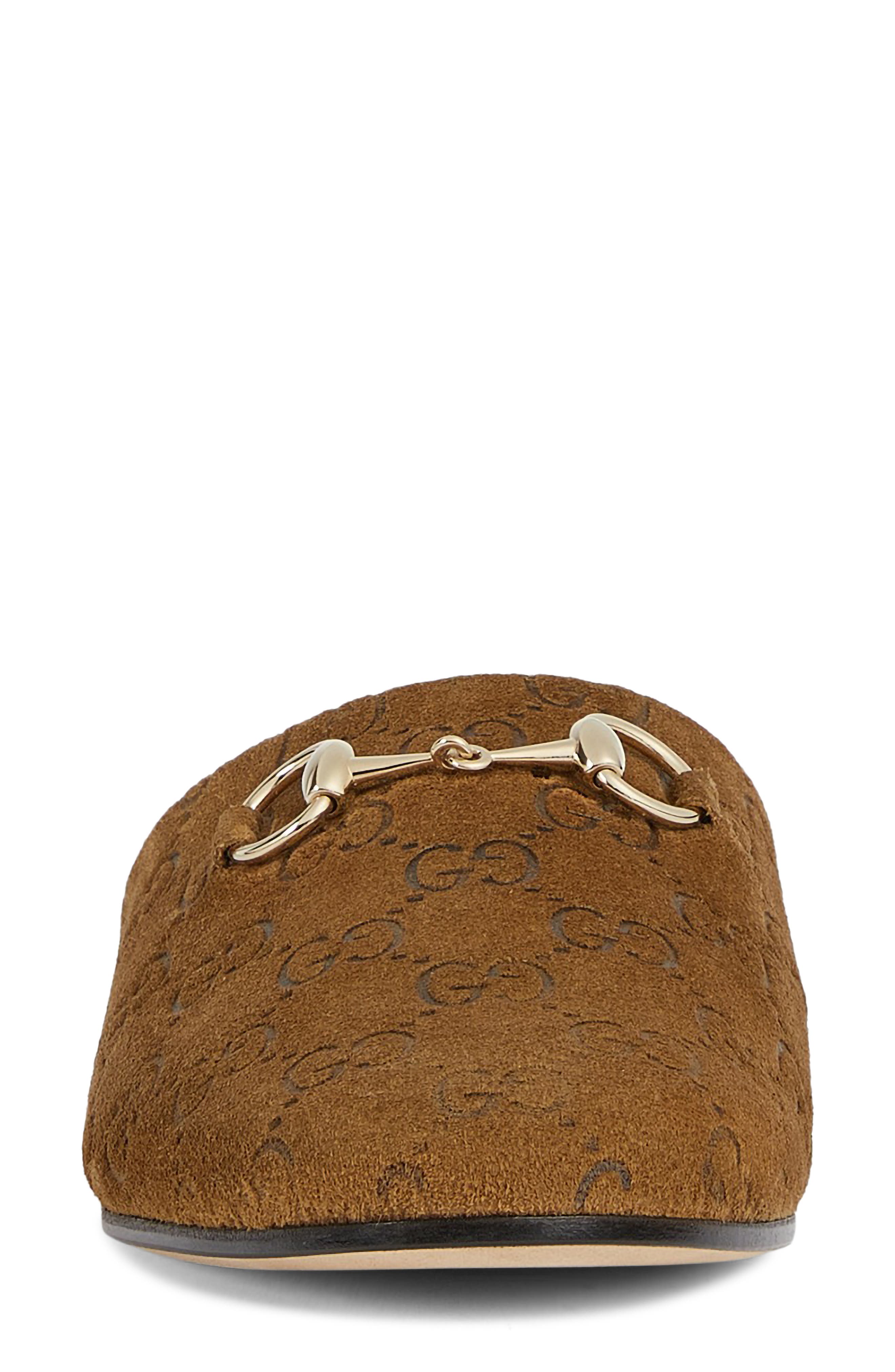 Gucci Annette Horsebit Suede Mule, Alternate, color, Pepper Brown