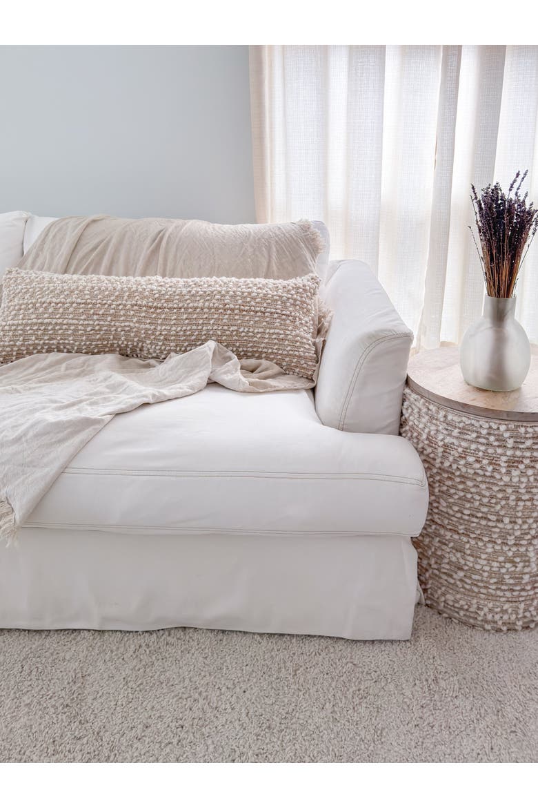 Reversible Linen Fringe Throw, Alternate, color, Natural Beige
