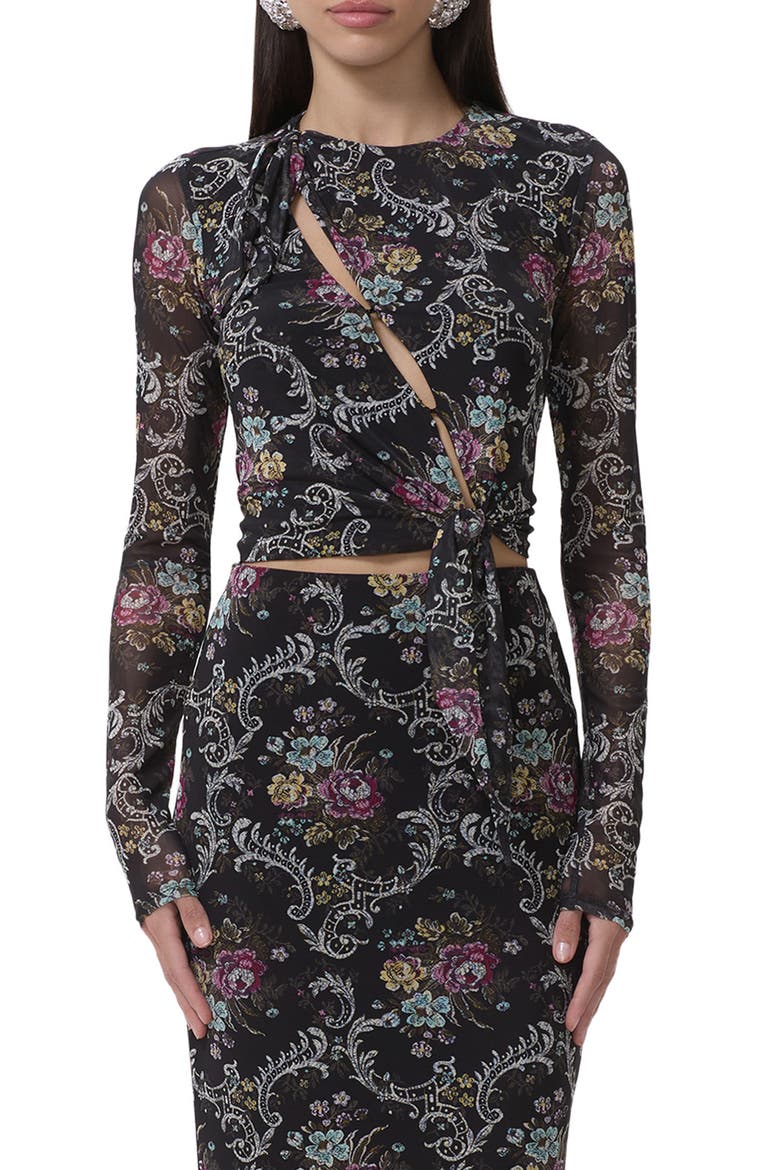 Chaya Floral Asymmetric Cutout Top, Main, color, ORNATE FLORAL