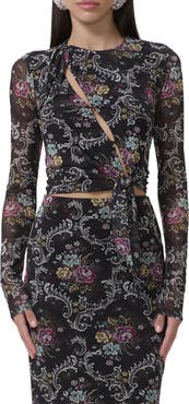 AFRM Chaya Floral Asymmetric Cutout Top