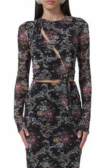 AFRM Chaya Floral Asymmetric Cutout Top