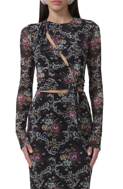 Afrm Chaya Floral Asymmetric Cutout Top In Multi