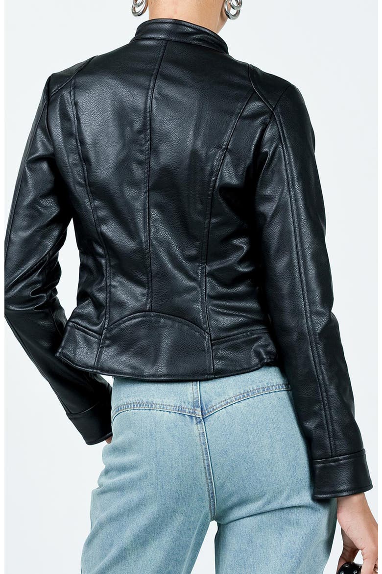 Pottsville Faux Leather Moto Jacket, Alternate, color, BLACK