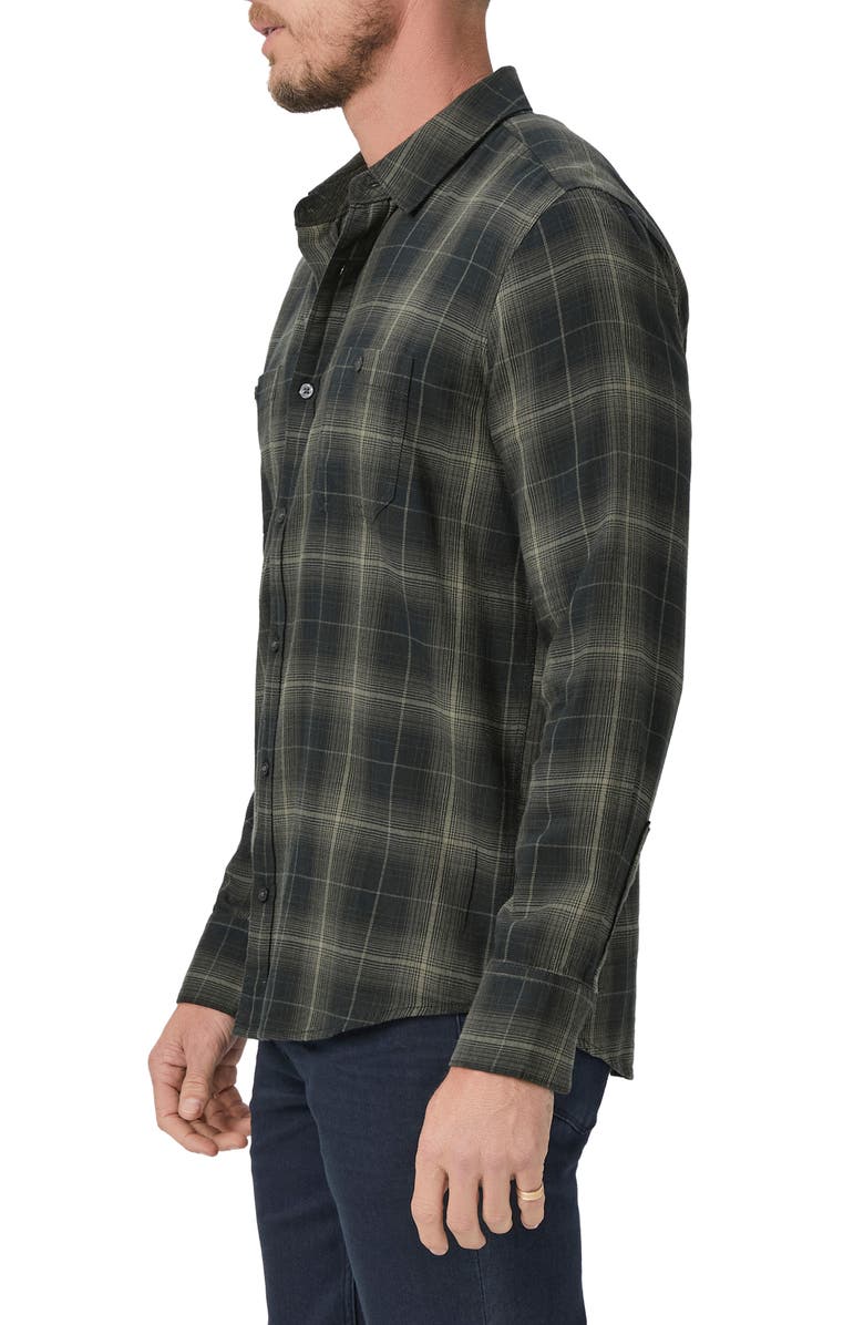 PAIGE Everett Plaid Flannel Button-Up Shirt, Alternate, color, Aspen Forest