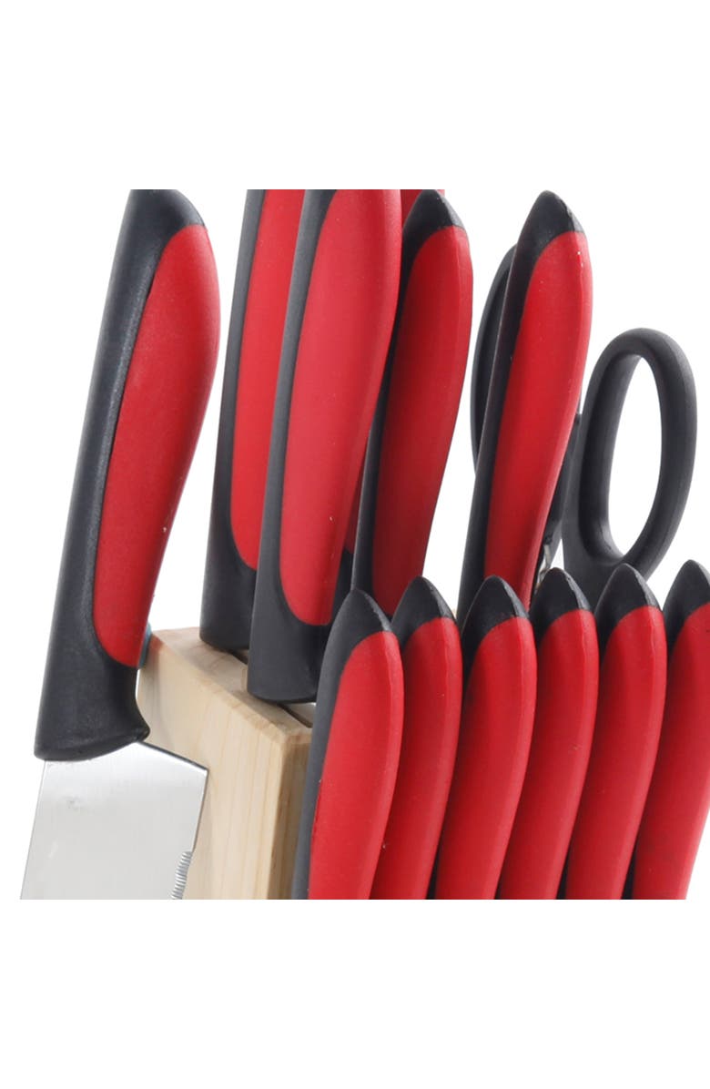 Megachef 14 Piece Cutlery Set, Alternate, color, Red