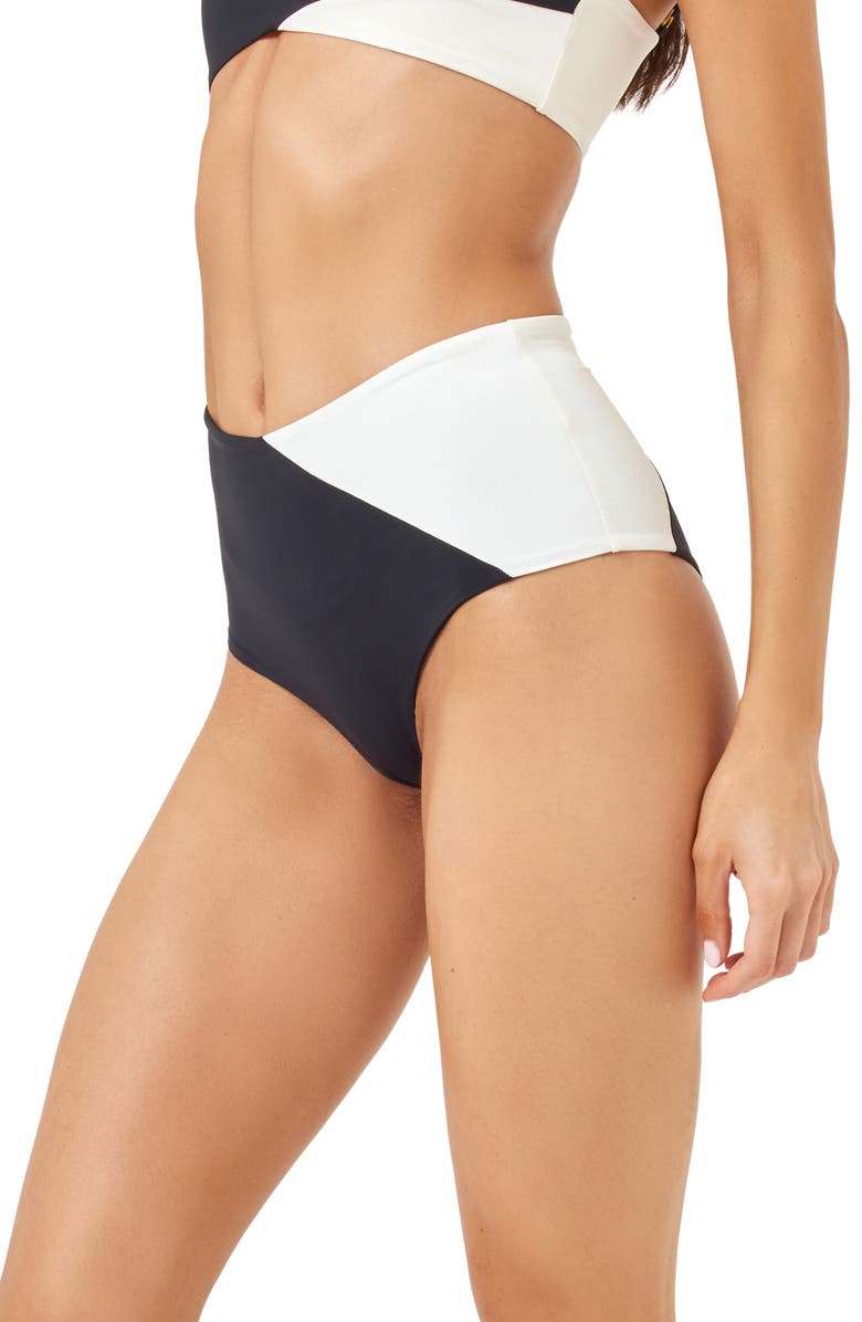 LSPACE High Tide Classic Bikini Bottoms, Alternate, color, Black/Cream
