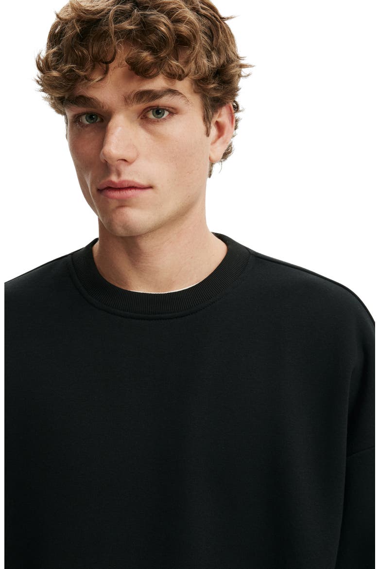 Men's Relaxed Crew Sweater, Alternate, color, Black
