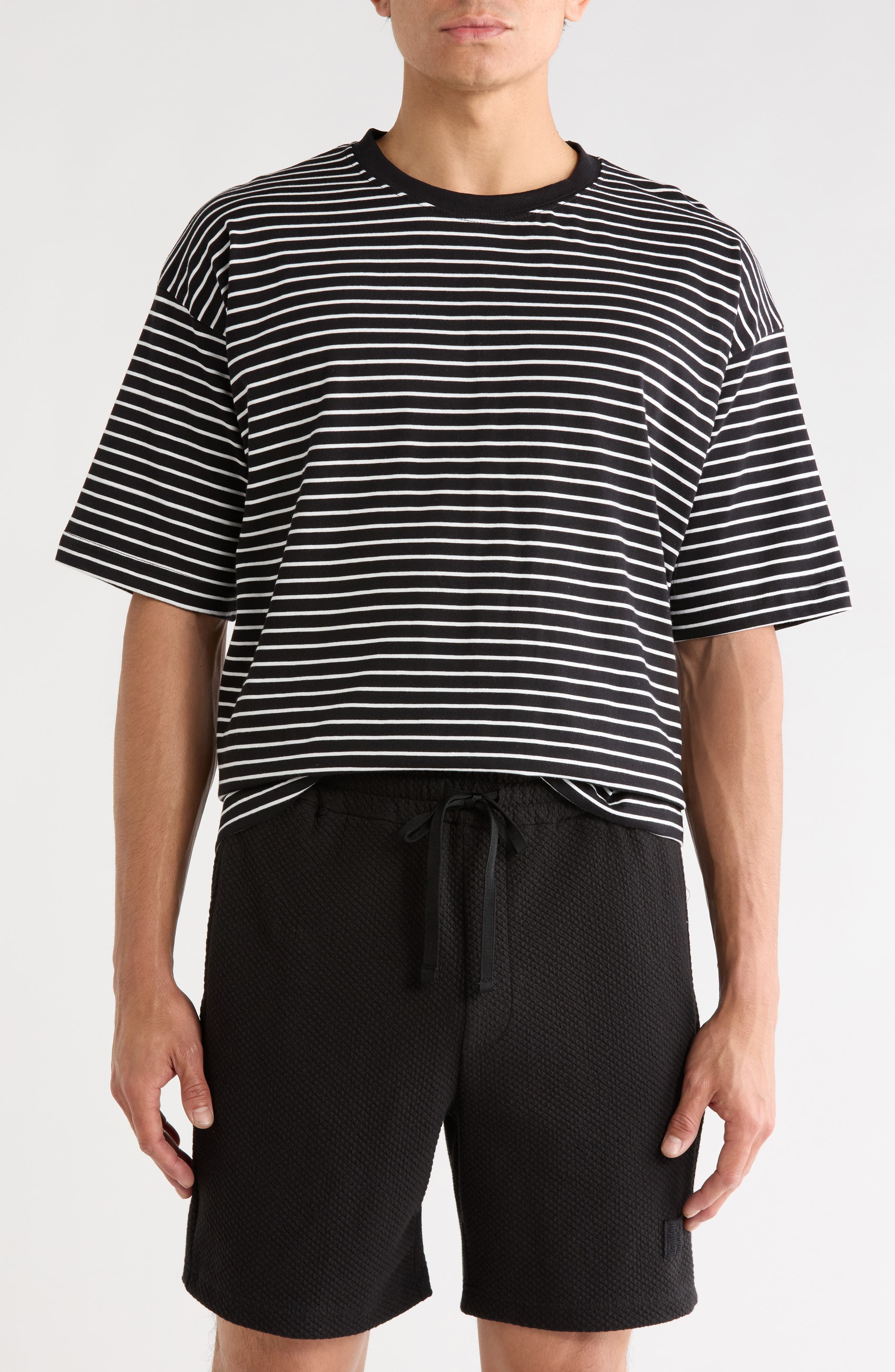 DENIM AND FLOWER Horizontal Stripe T-Shirt