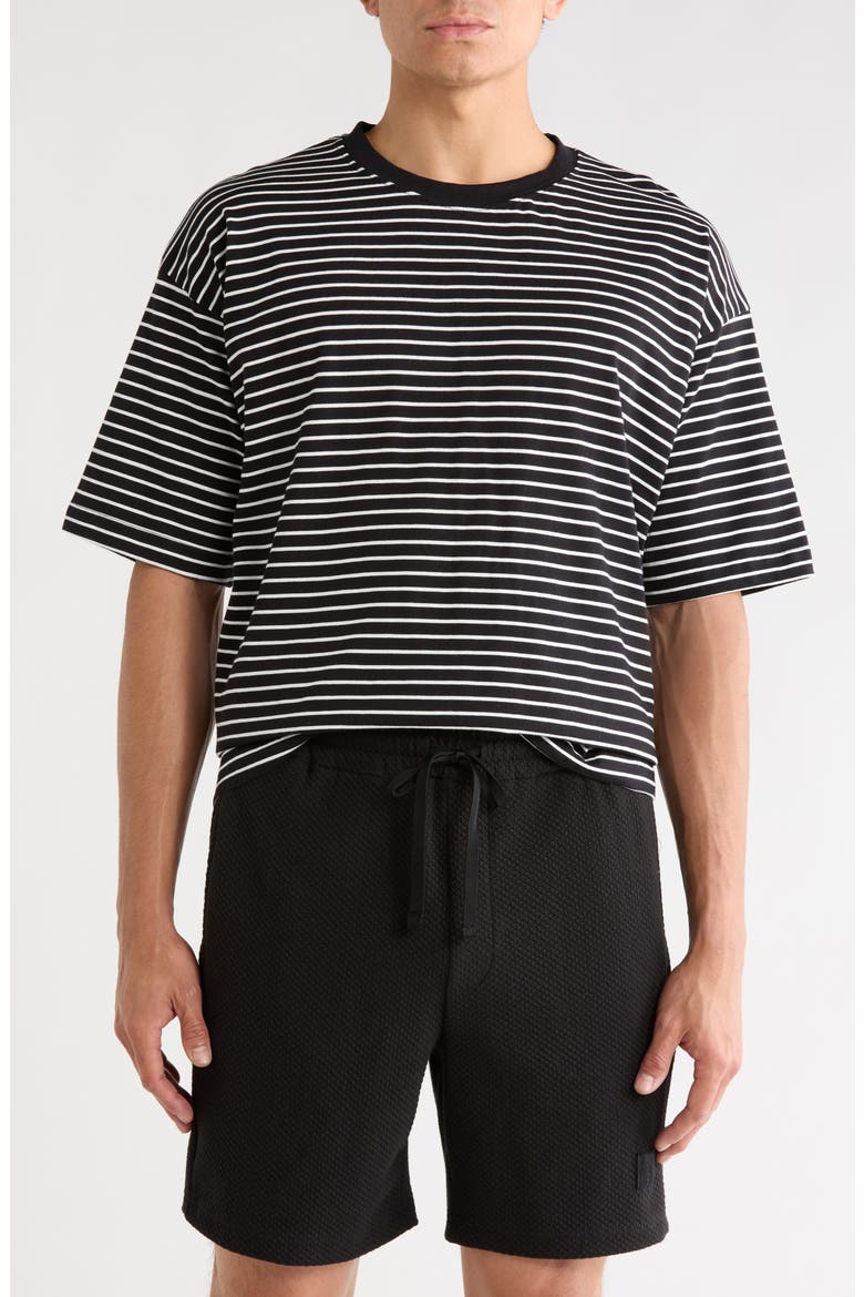 Horizontal Stripe T-Shirt, Main, color, BLACK