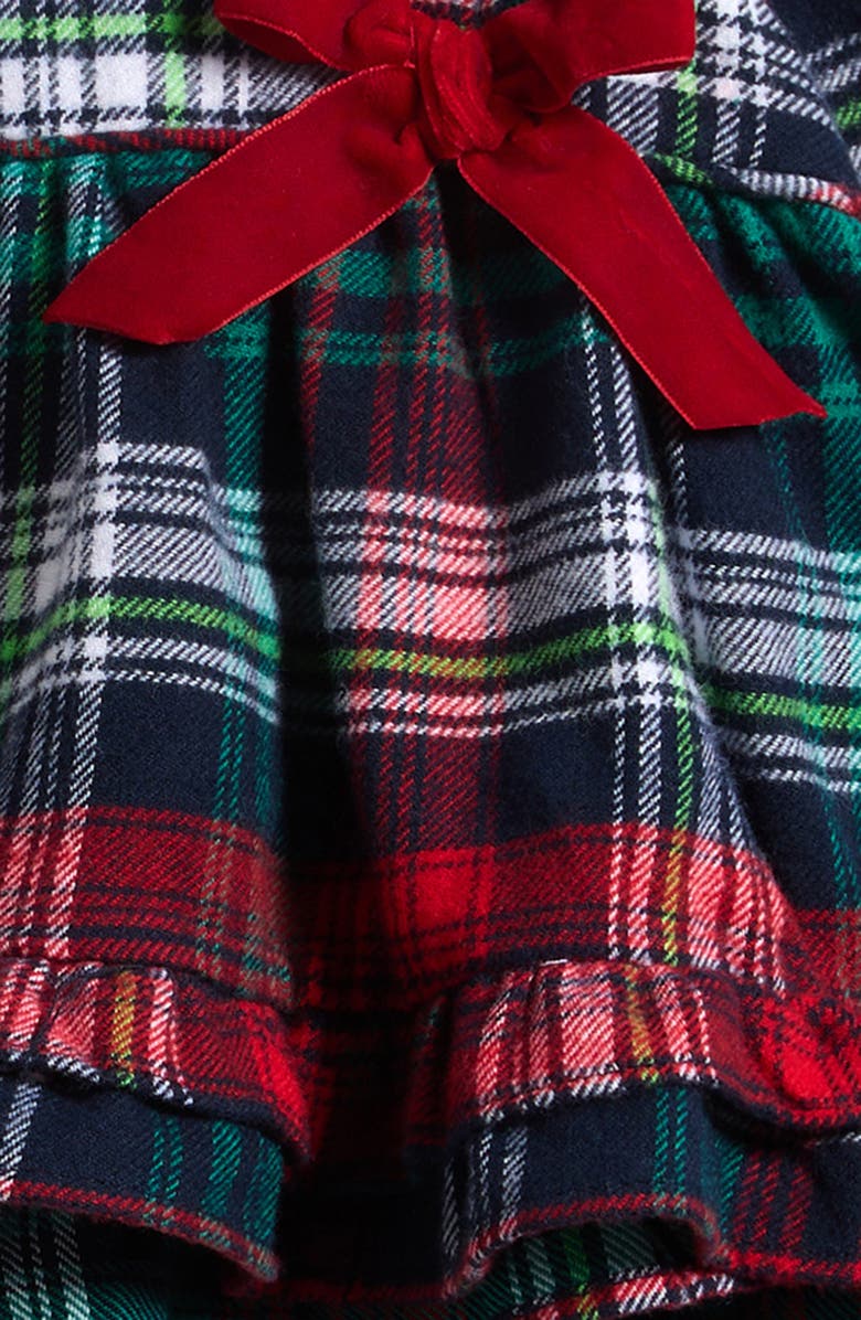RuffleButts Christopher Plaid Dress & Bloomers Set, Alternate, color, Navy