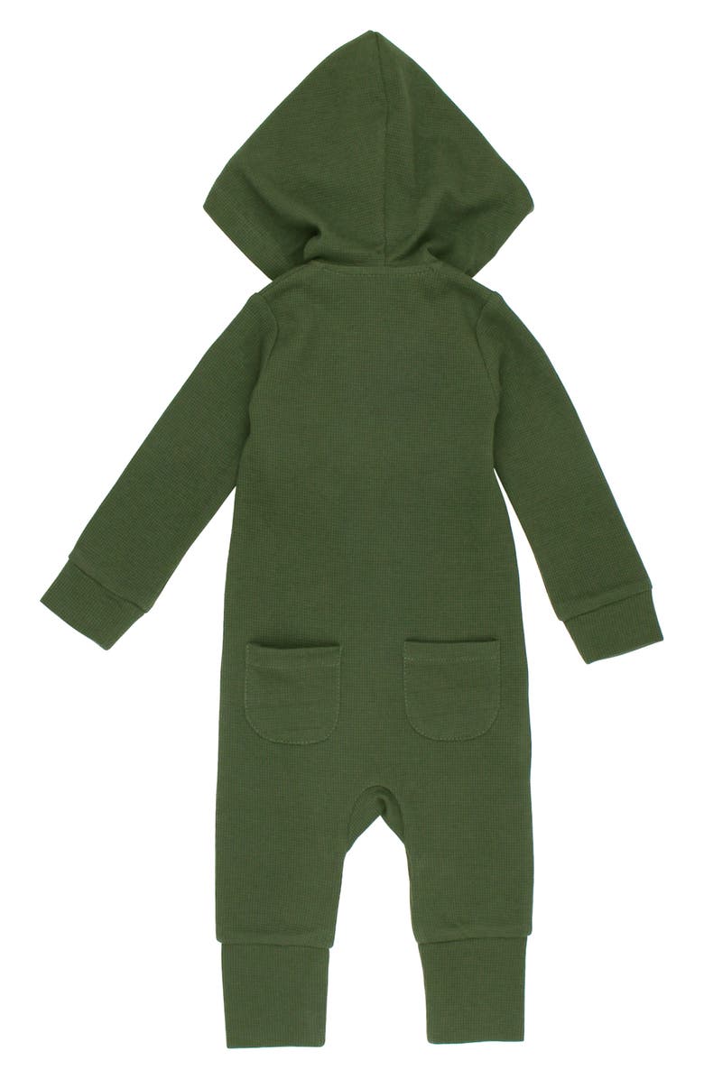 L'ovedbaby Hooded Thermal Organic Cotton Zip Footie, Alternate, color, Forest
