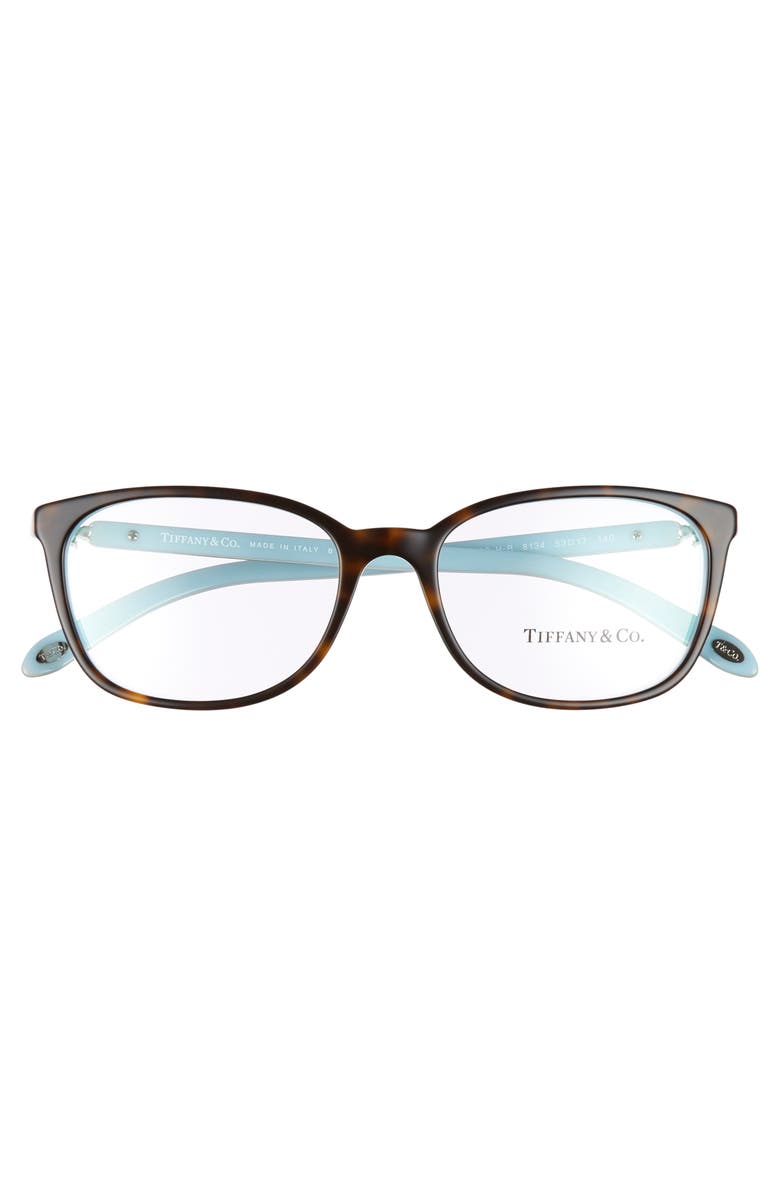 Tiffany & Co. 53mm Optical Glasses, Alternate, color, Havana/ Blue