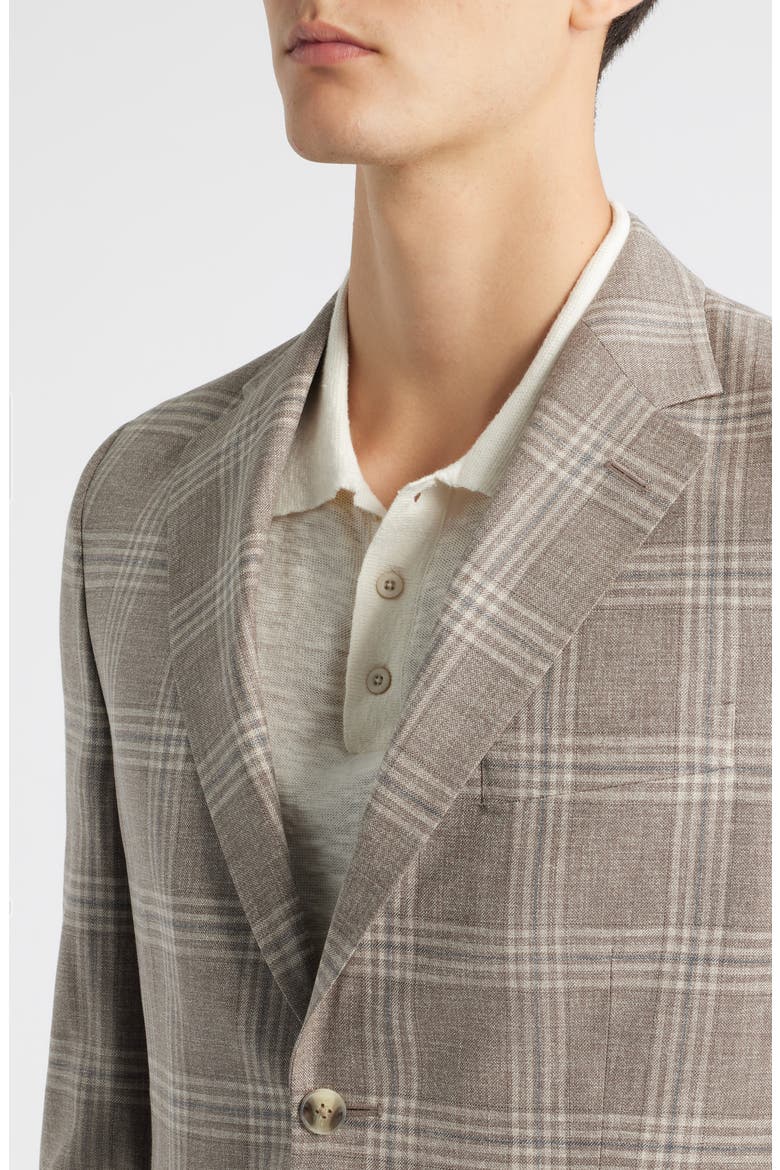 Hyperlight Soft Tan Plaid Wool Sport Coat, Alternate, color, TAN