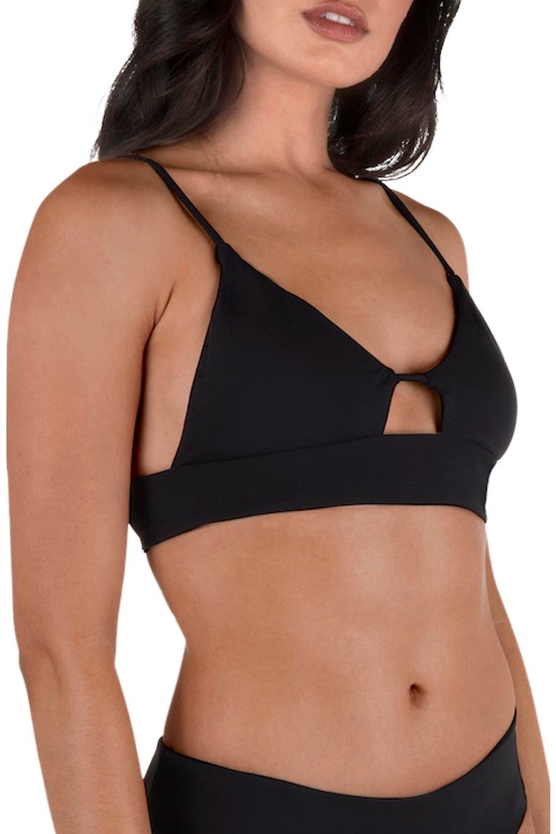 Cutout Bralette Bikini Top, Alternate, color, BLACK
