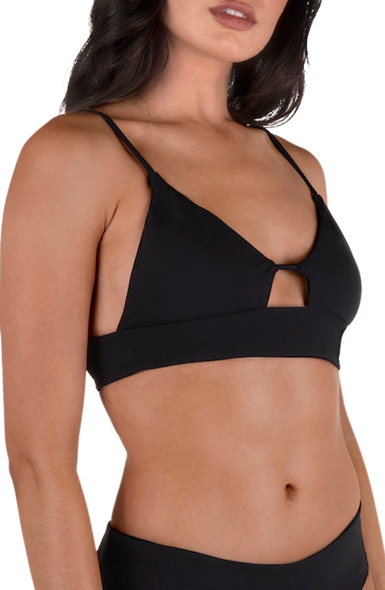 Hurley Cutout Bralette Bikini Top, Alternate, color, Black