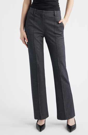 Slim Herringbone Knit Pintuck Pants
