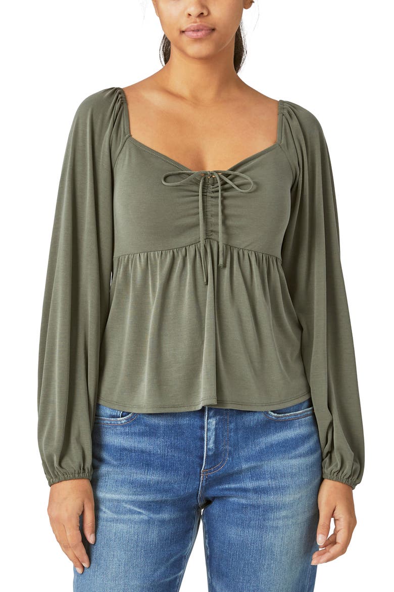 Sandwash Babydoll Top, Main, color, BALSAM GREEN